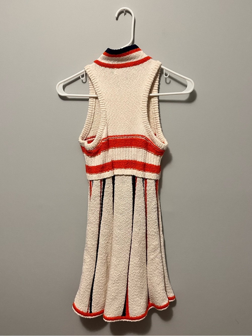 Anthropologie Vintage-Inspired Cream Knit Fit & Flare Mini Dress - Picture 12 of 16